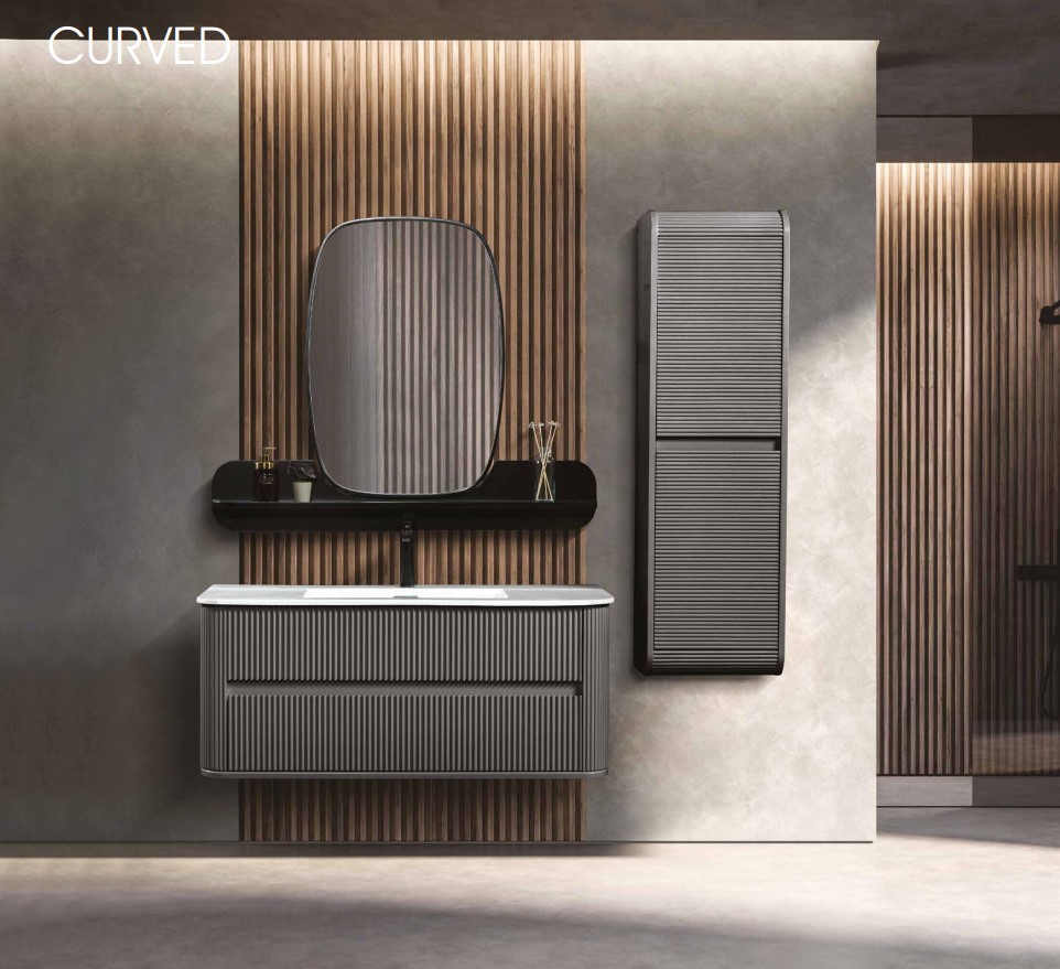 BANYO DOLABI CURVED ANTRASİT - BOY DOLABI 